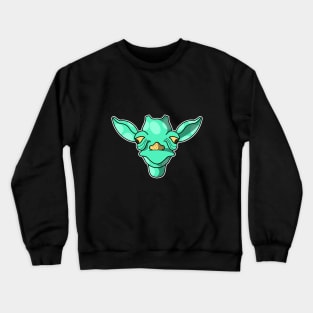 cute cyan baby giraffe face Crewneck Sweatshirt